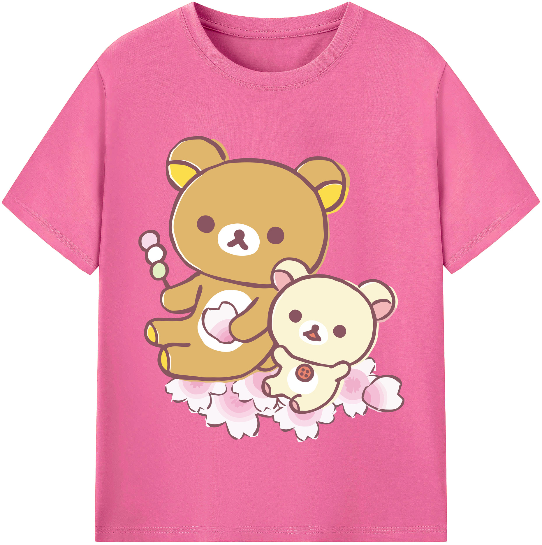 （画像用） リラックマ リラックマ キイロイトリ Rilakkuma Korilakkuma Kiiroitori レディースカジュアルプリントTシャツ（綿100％）